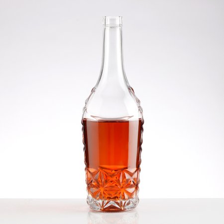 Diamond Carved 750ml custom spirit Glass Bottle 