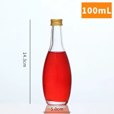 100ml Round Whisky Gin Vodka Glass Bottle 