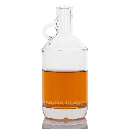 750ml round glass bottle with handle