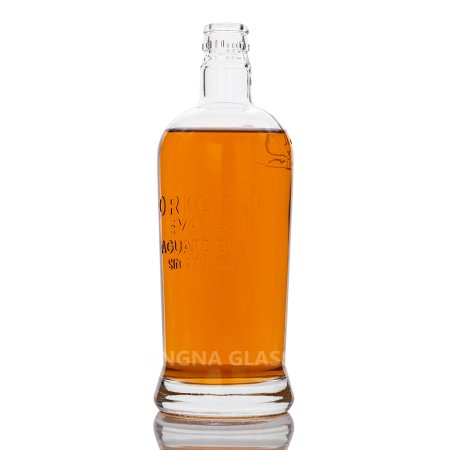  750ml customized engraved logo glass bottle