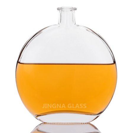 500ml flat round spirit glass bottle