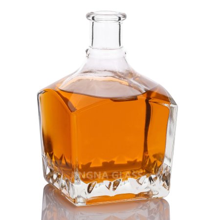 750ml Carved Bottom Cube Glass Whisky spirit Bottle