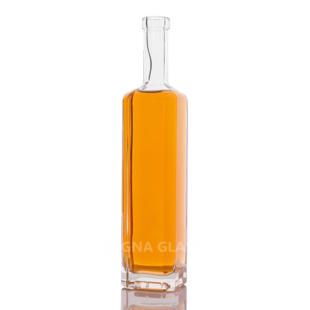 750ml tall square spirit glass bottle