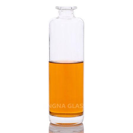 750ml tall round gin glass bottle
