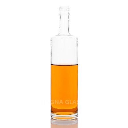 750ml flat shouler round tall glass bottle