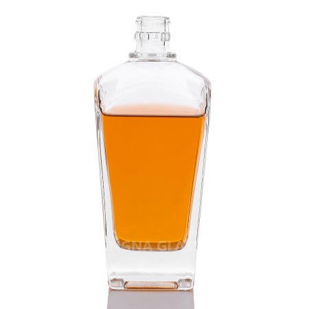 Round shoulder square glass bottle