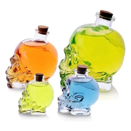 50CL Unique Skull Shape Liquor Whisky Glass Bottle 