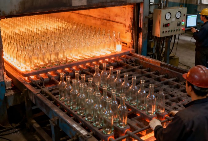 Annealing process of glass bottles