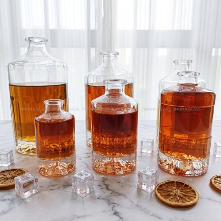 Heavy Base Moutain Bottom Glass Bottles