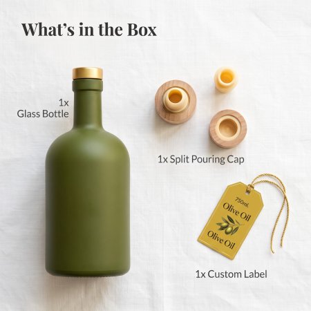 Nordic Style Olive Oli Glass Bottle