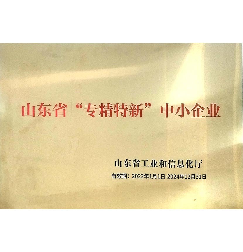 Qingdao Small and Medium Sized Enterprises Specialized in New Product Technology Certificate