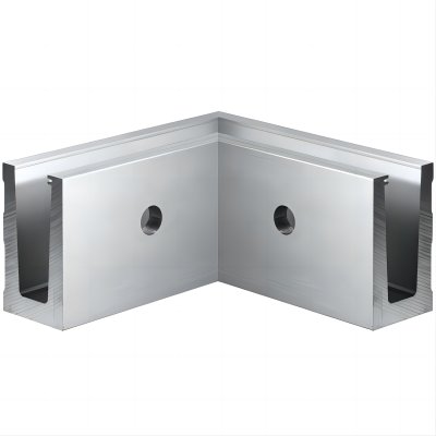 ALU SLIM ALUMINUM BASE SHOE INSIDE CORNER - FASCIA MOUNT