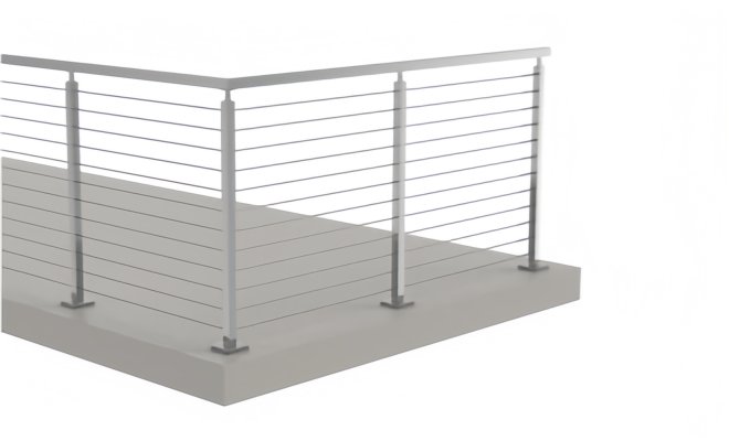 CABLE RAILING SYSTEM - Stainless Steel Post Deck Mount