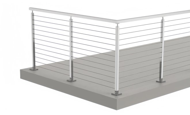 CABLE RAILING SYSTEM - Stainless Steel Post Deck Mount New