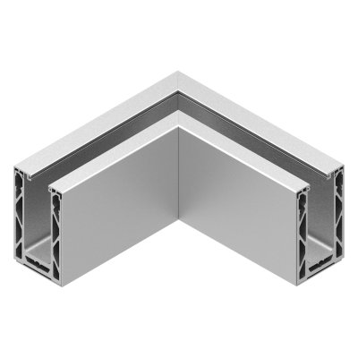ALU36 ALUMINUM BASE SHOE INSIDE CORNER - FASCIA MOUNT