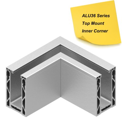ALU36 ALUMINUM BASE SHOE CORNER - TOP MOUNT