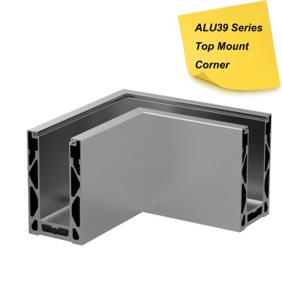 ALU39 ALUMINUM BASE SHOE CORNER - TOP MOUNT