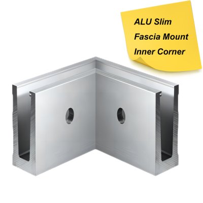 ALU SLIM ALUMINUM BASE SHOE INNER CORNER - FASCIA MOUNT