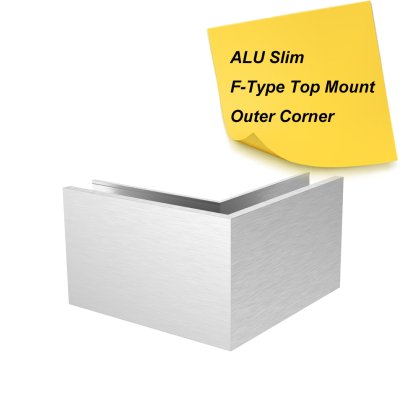 ALU SLIM ALUMINUM BASE SHOE OUTSIDE CORNER - F TYPE