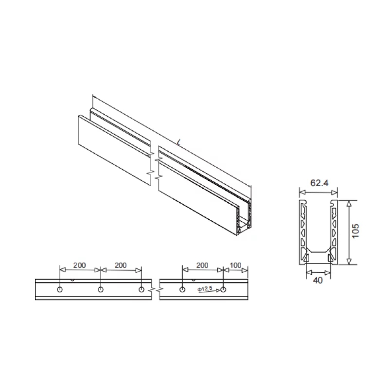 ALU21 ALUMINUM BASE SHOE - TOP MOUNT