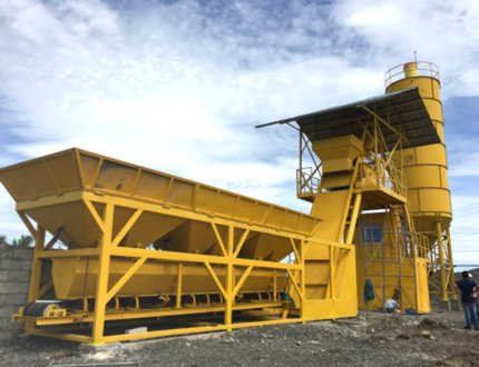 HZM50 foundation free concrete mixing plant