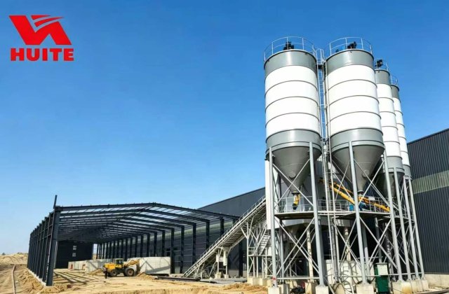 Saudi Arabia - HUITE HZS120 Stationary Concrete Batching Plant - Successful Operation