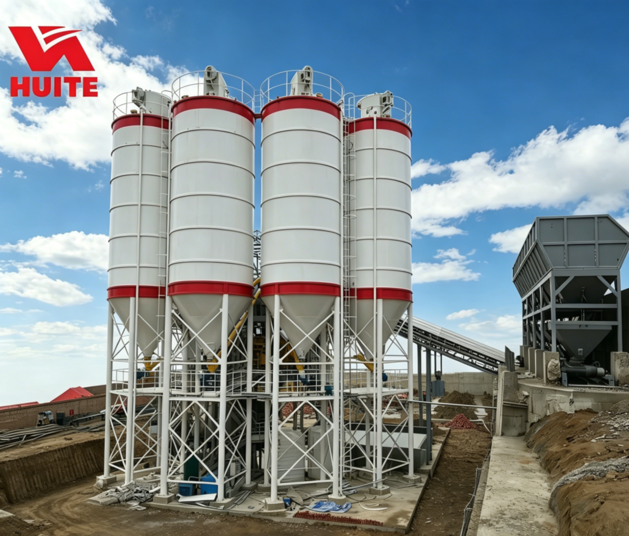 HUITE HZS180 stationary concrete batching plant (4)