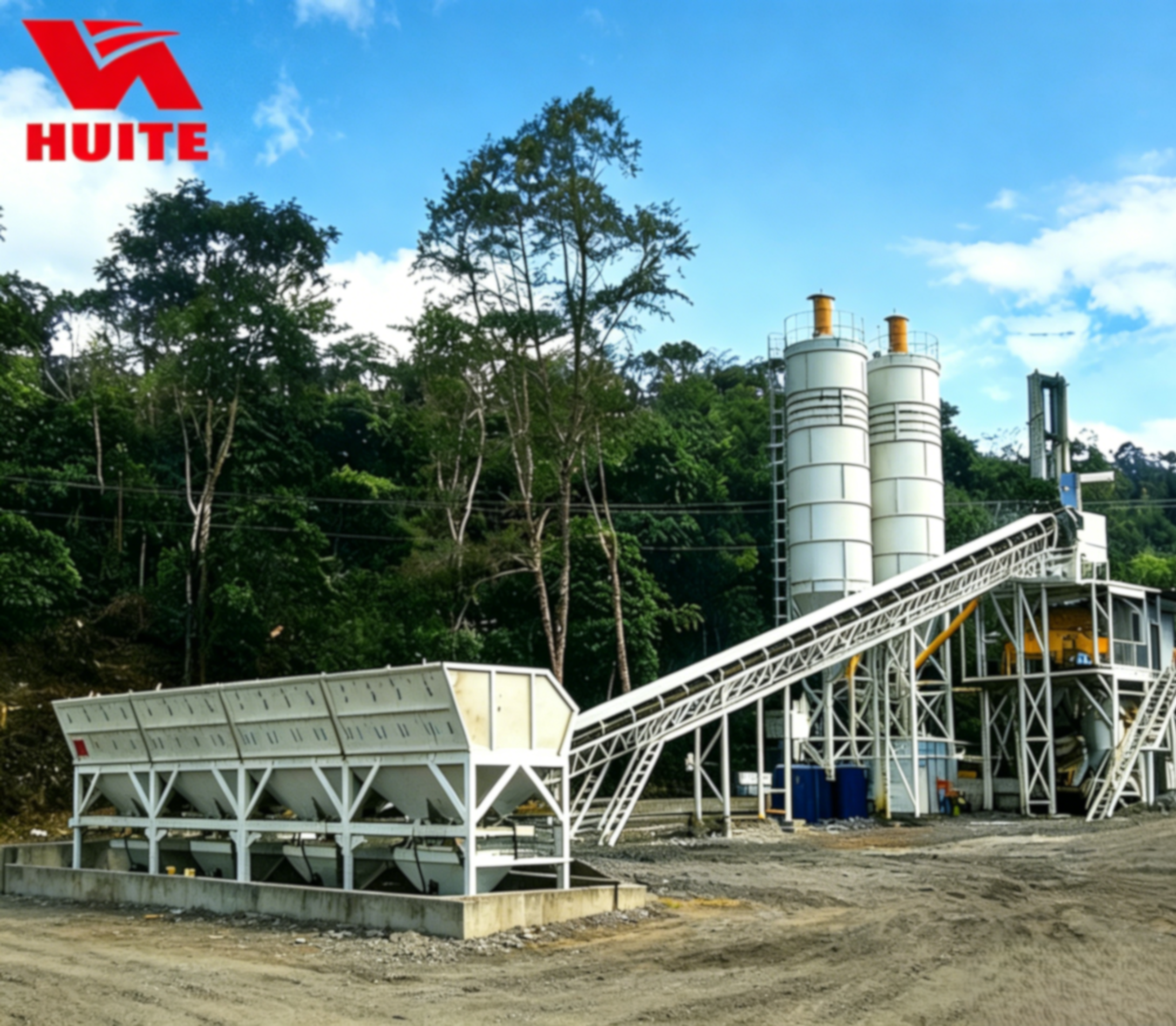 HUITE HZS90 stationary concrete batching plant (5)