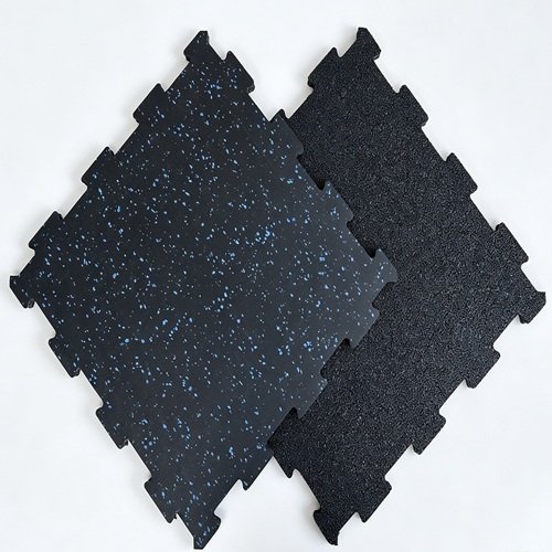 Interlocking Puzzled Rubber Tile with color flecks
