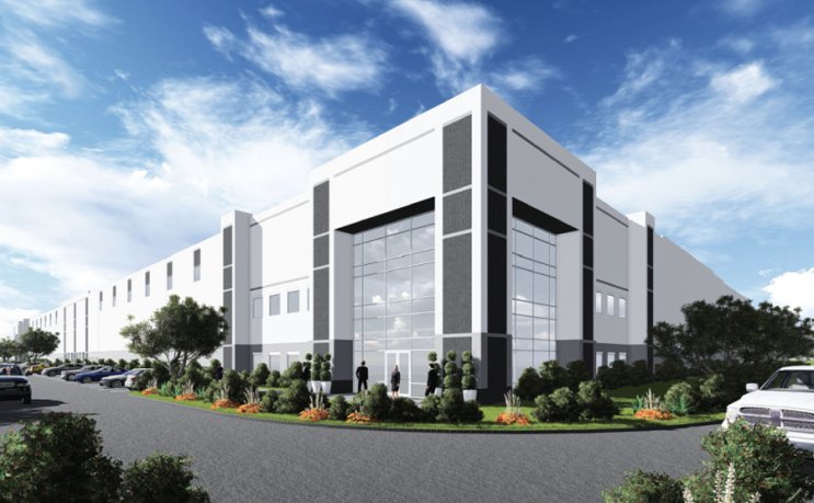 Casa moderna de gran altura con estructura de acero