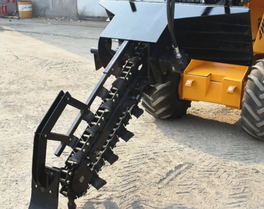 Wheel Loader Attachment: Chain Trencher