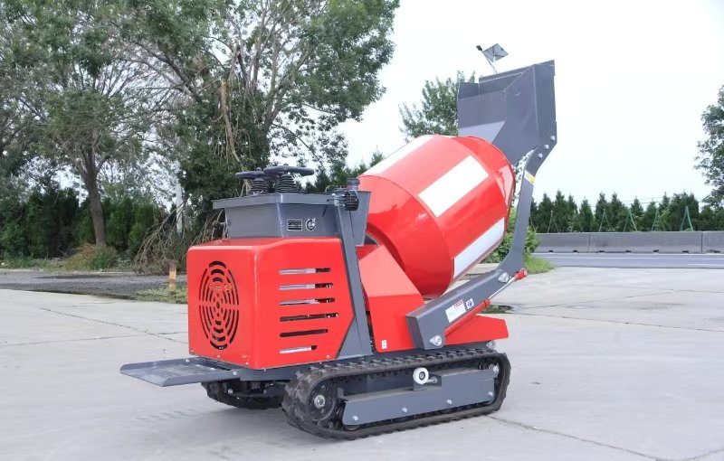Compact Self-Loading Concrete Mixer for Confined Sites