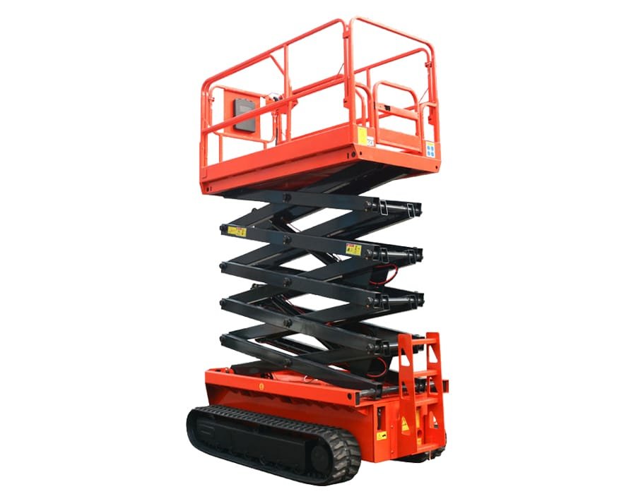Plataforma elevadora de tijera sobre orugas (6-14 m)