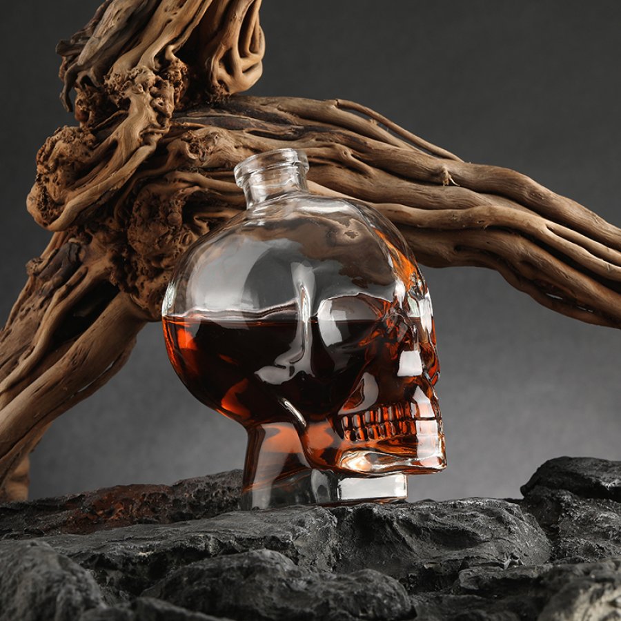 750ML Skull Special Shaped Glass Bottle (5)