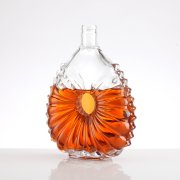 700ML brandy flower shaped glass bottle (3)