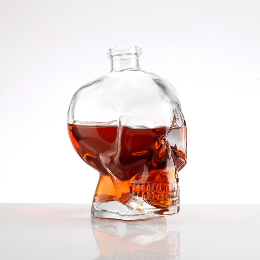 400ML Skull Special Shaped Glass Bottle (9)