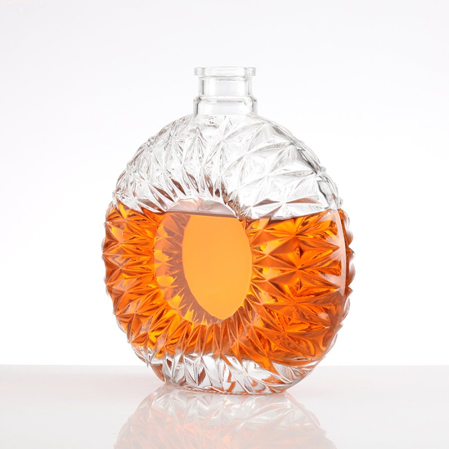 500ml flat  brandy glass bottle (3)