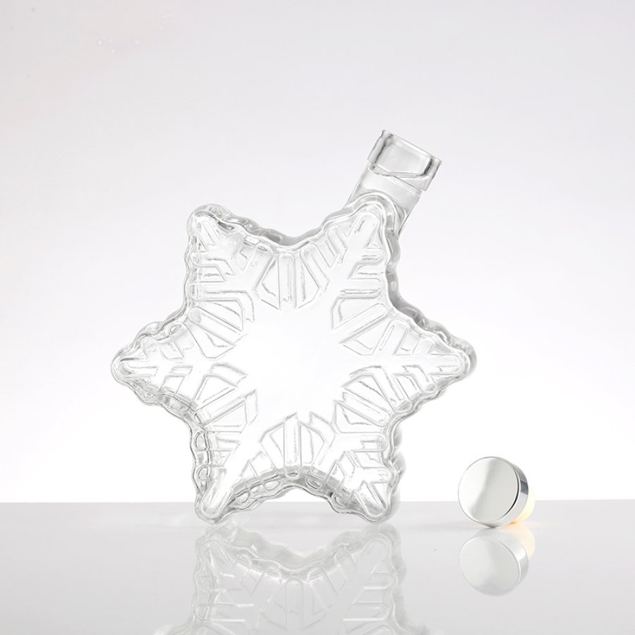 Snowflake Hexagonal Liquor Glass Bottle (4)