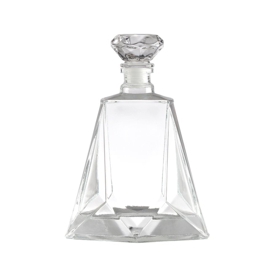 Trapezoidal flat glass liquor bottle (4)