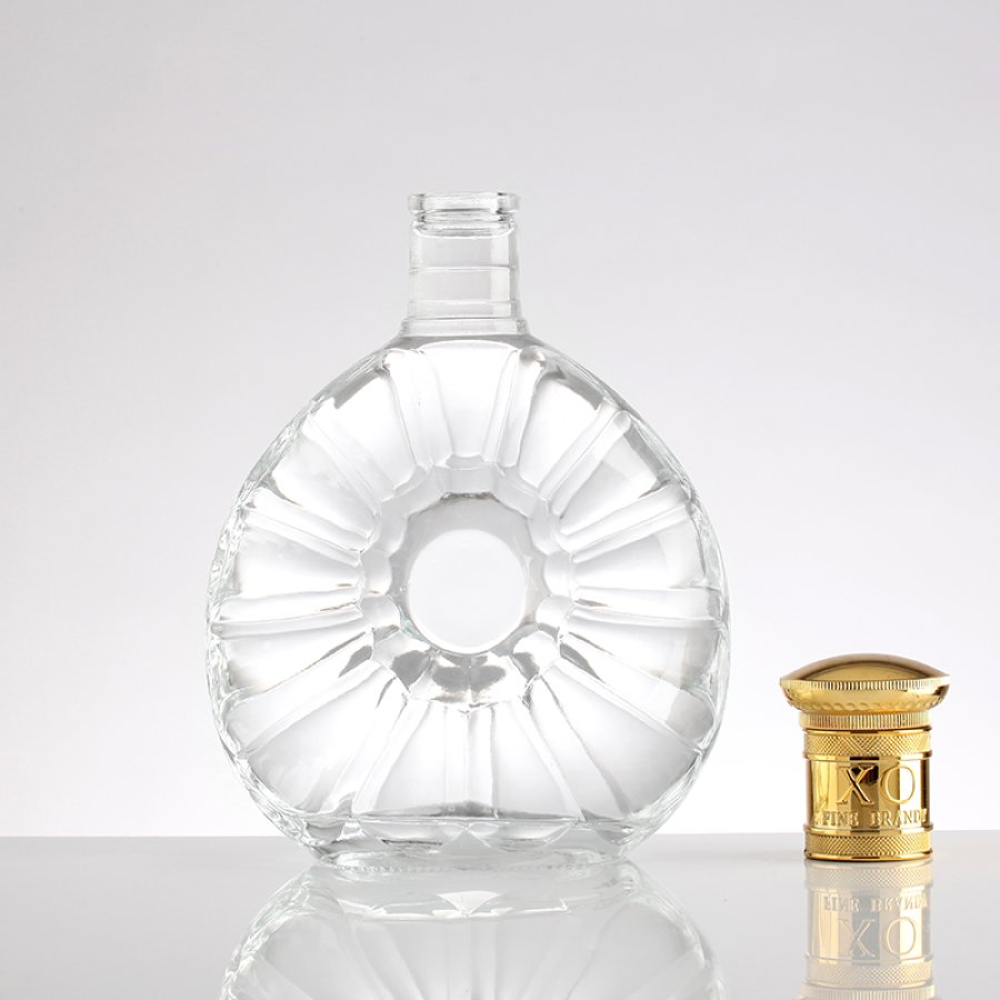 Flower Shape Round Rum Glass Bottle (4)