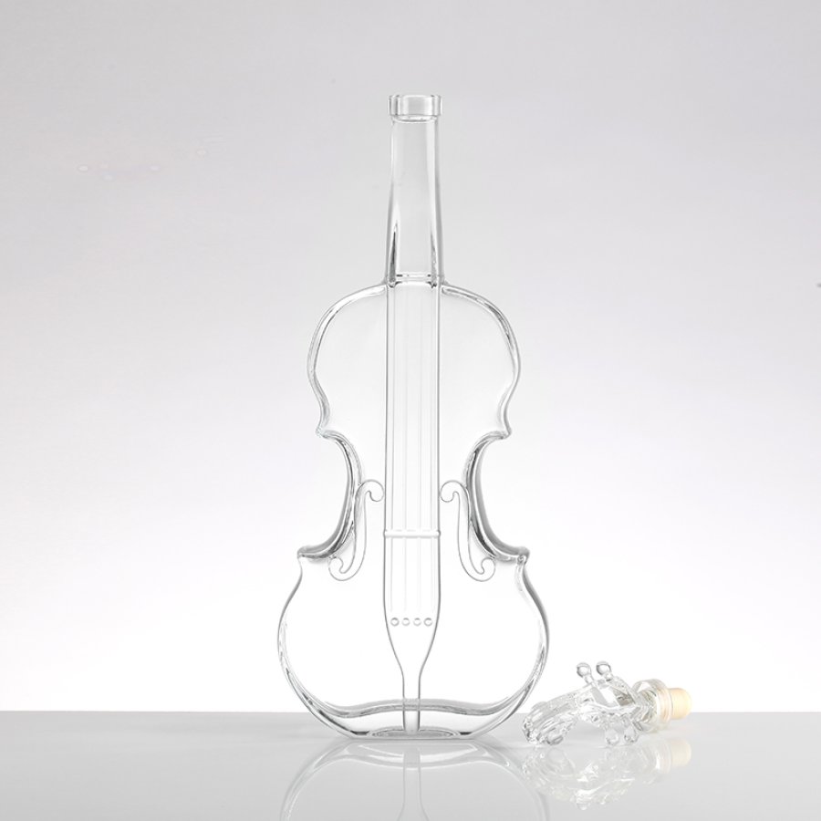 750ML Violin shape Liquor Glass Bottle  (3)