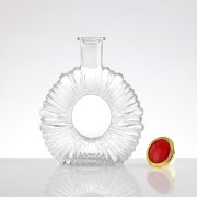 750ML Flower Shape Round Glass Bottle (4)