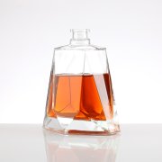 Trapezoidal flat glass liquor bottle (3)