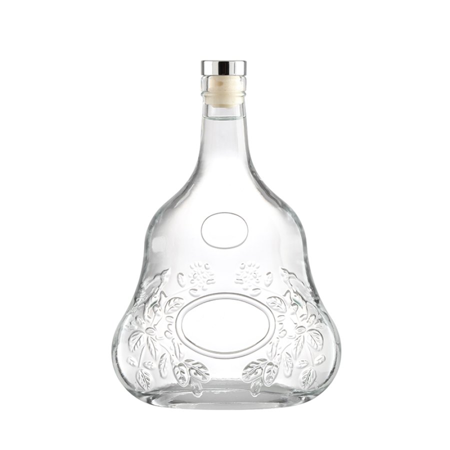 Elegant Leaf Patterned Liquor Glass Bottle (3)