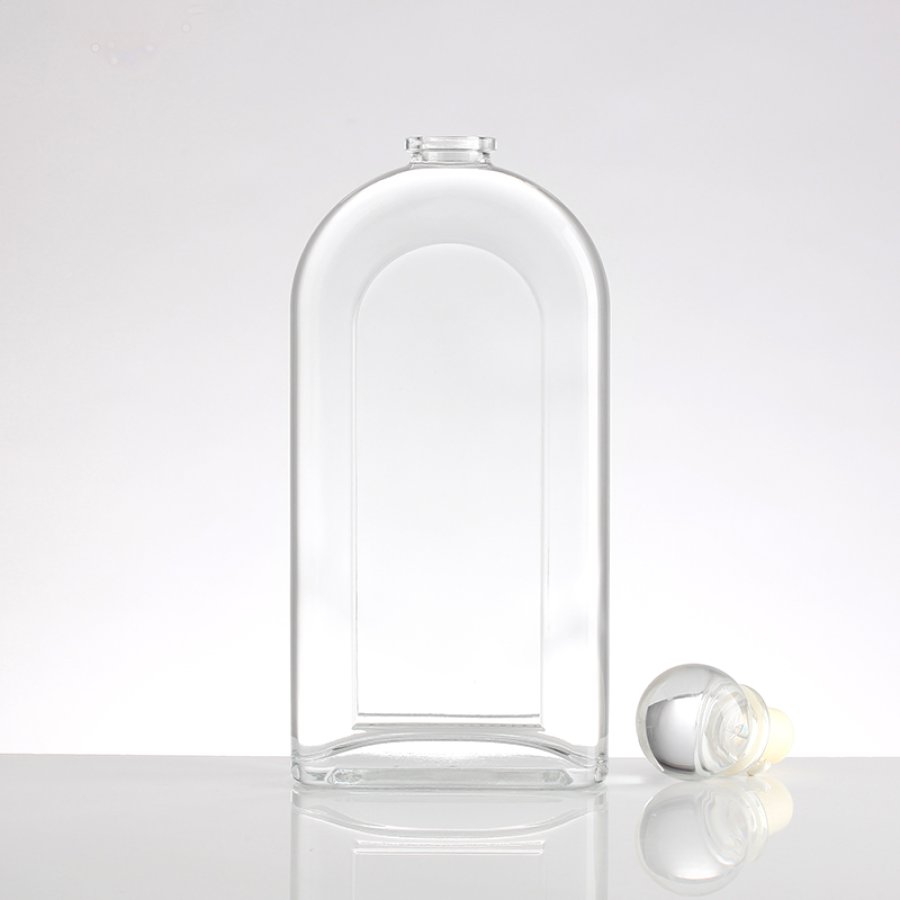 10 750ml door shape flat glass bottle (1)