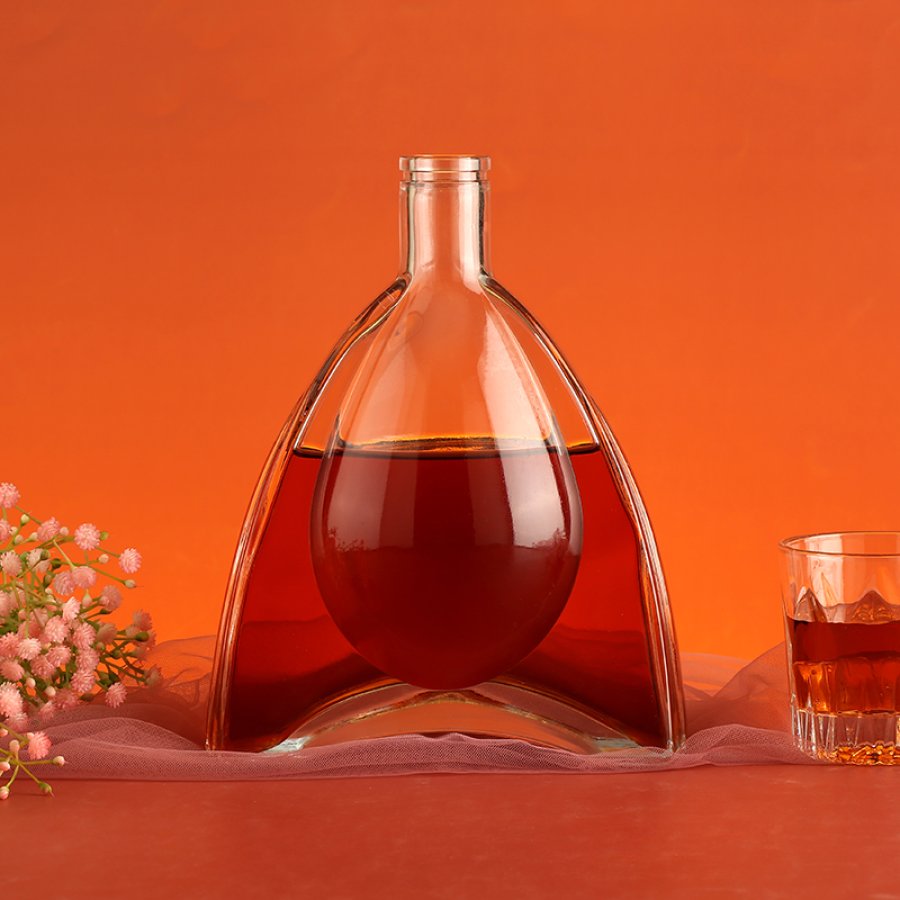 High quality 750ml brandy Crystal Glass Bottle (1)