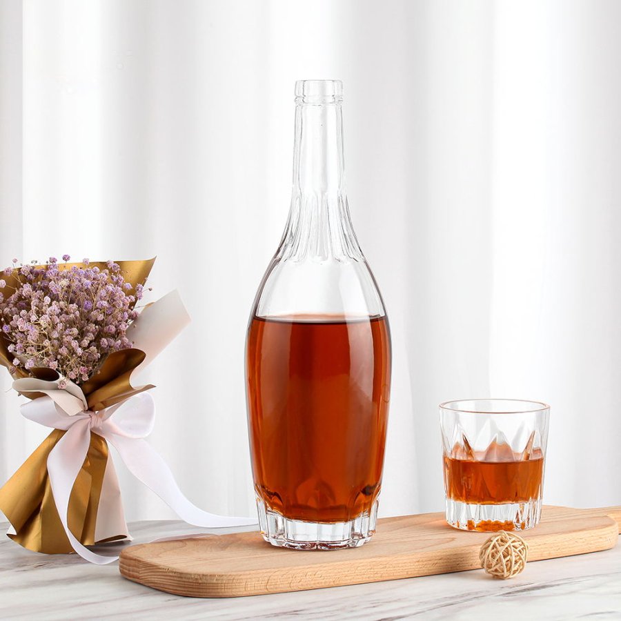 500ML Flower shape Liquor Glass Bottle  (7)