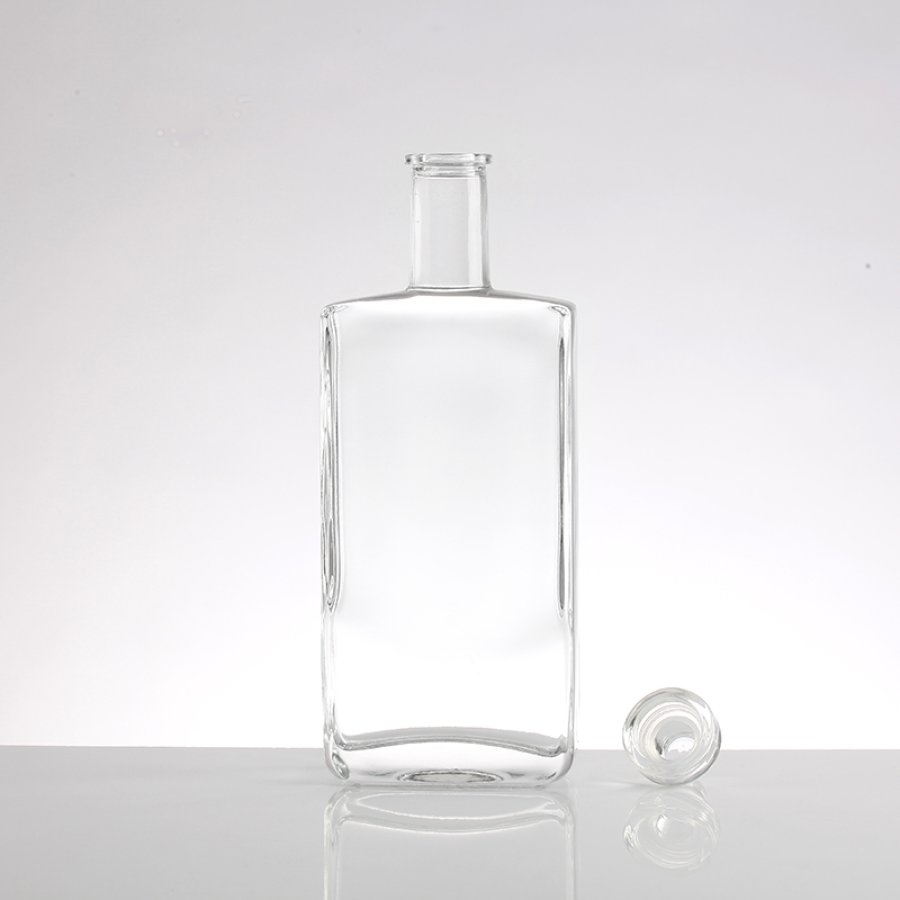 200ML Long Island  Liquor Whisky Glass Bottle ，375ML Square Whisky Tequlia Liquor Glass Bottl( (4)