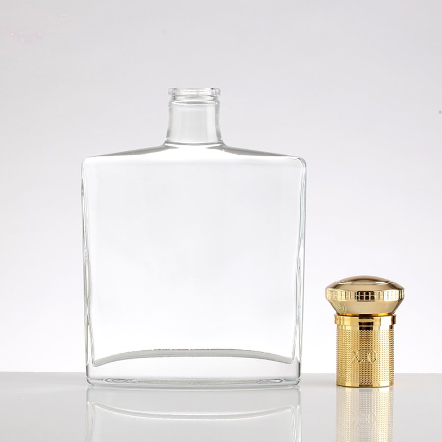 750ml empty custom glass brandy bottle