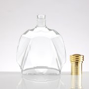 750ml  transparent flat brandy bottle (5)